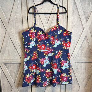 Modcloth Navy Floral Camisole Top or mini dress